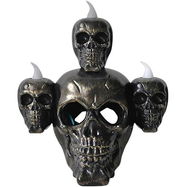 Halloween-kraniumlampa med konisk skräckljus