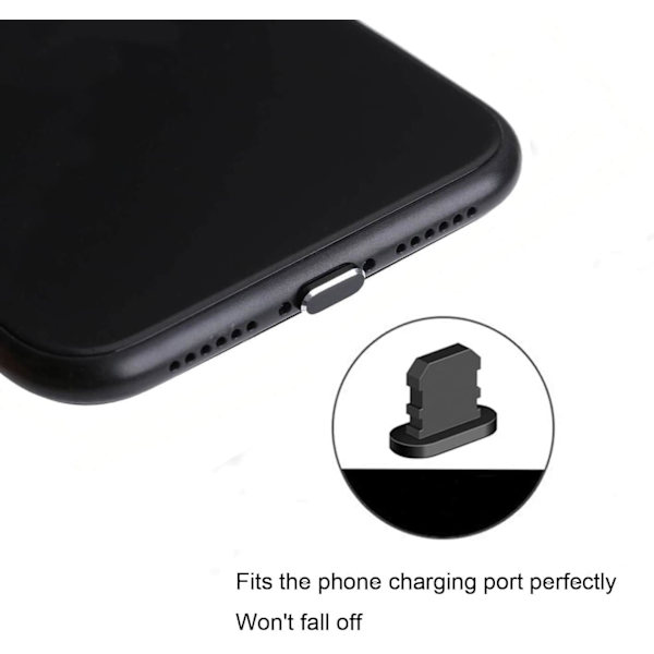 6 Støvpropper til iphone14ProMax(Sort)