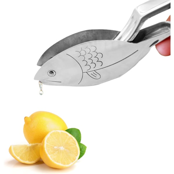 Manuel citronpresser, rustfri stål citronpresser, bærbar frugtpresser til hjemmebar, fisk