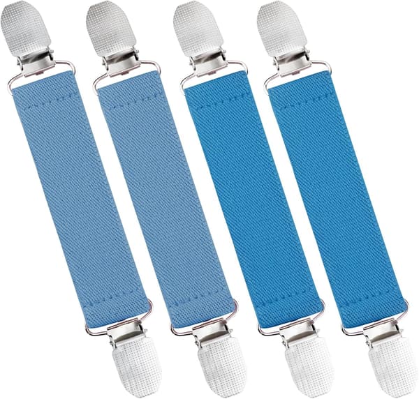 Sæt med 4 handskeklemmer med elastiske stropper til børn, småbørn og voksne