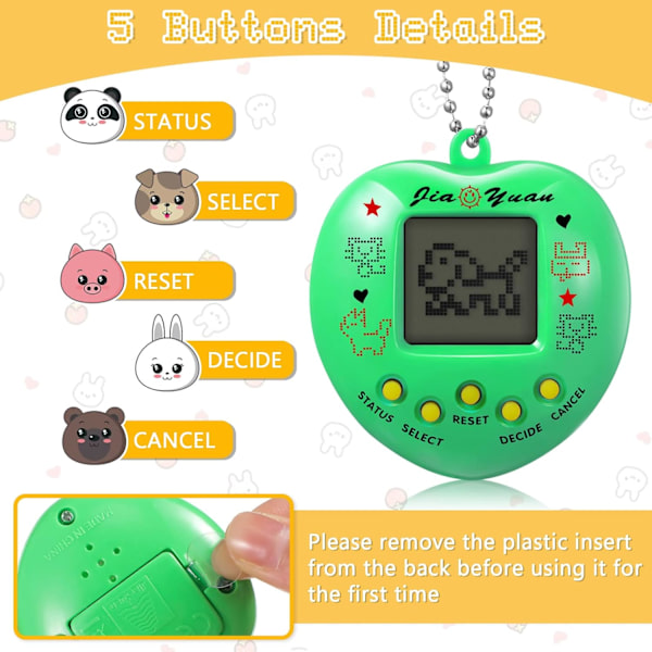 (C)Elektroniskt husdjursspelmaskin med nyckelring Retro Handheld Spelkonsol Mini Digital Virt