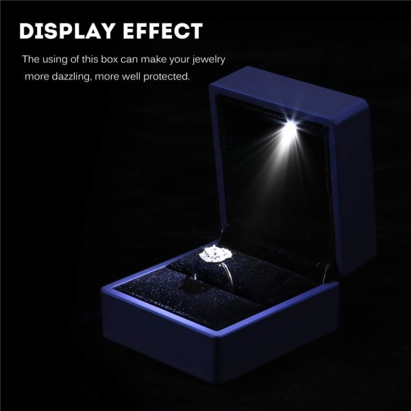 (Sininen) Muodikas LED-rengaslaatikko Valoisa rengaslaatikko Marriage Pro