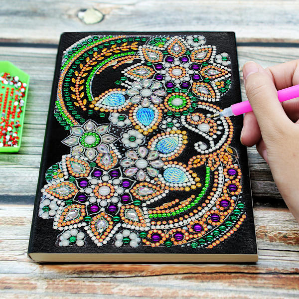 Specialformet notesbog med DIY diamantmaleri (stil 9)