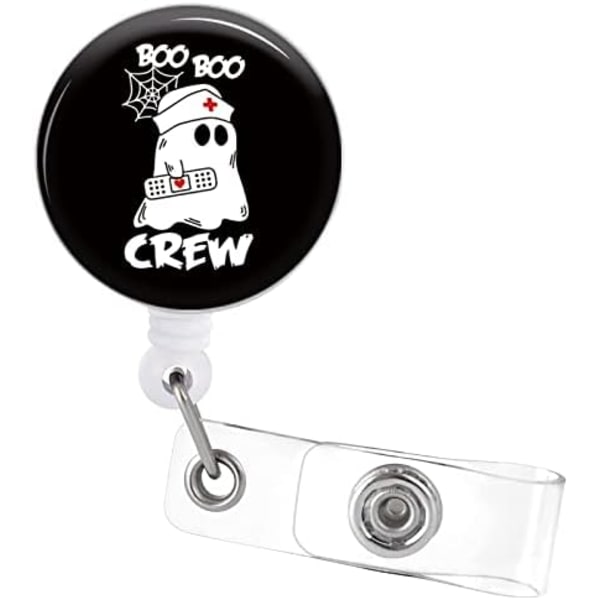 Nappikelan Retraktoitu ID-Leike Ihastuttava Halloween Boo Boo Crew Nappikelanpidin Alligatorileike Lomakausi Phlebotomy Phlebotomist