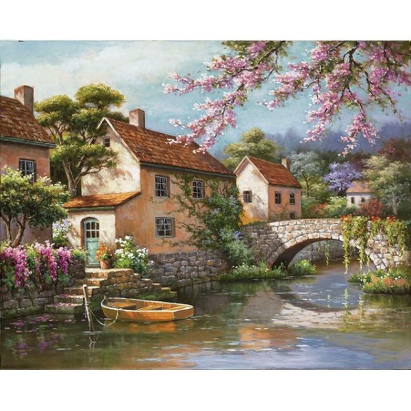 30x40 cm 5D DIY Full Diamond Painting, Rural Landscape Diamond