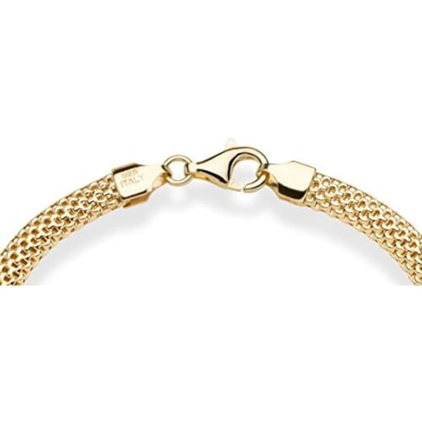 Over Sterling Sølv Italiensk 6mm Mesh Lenke Armbånd for Kvinner