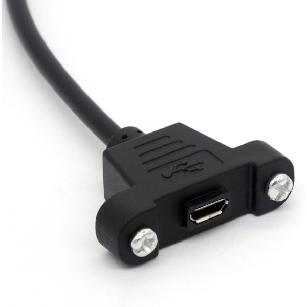 （0,5 m）1 st hane till hona förlängningskabel med öron USB hona rem skruvhål för att fixa panelkabel