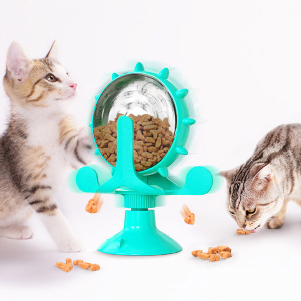 Bleu Jouets pour chats, Distributeur Croquettes Chat, Jouets mou