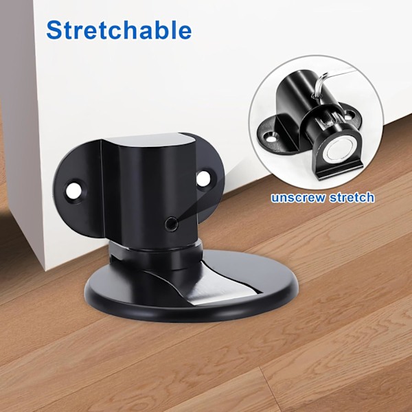 2 stk. magnetisk dørstopper, usynlig magnetisk dørstopper, magnetisk dørstopper (sort)