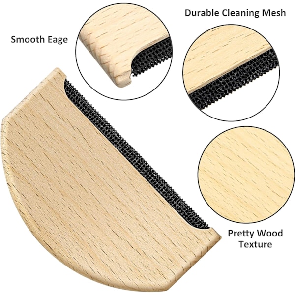 3 stk. Kasmirkam Sweater Shaver Uldkam Træ Pillingfjerner Fuzz Stof Fnugfjerner Manuel Bærbar Tøjbørste Værktøj til Fjernelse af Pilling fra Tøj