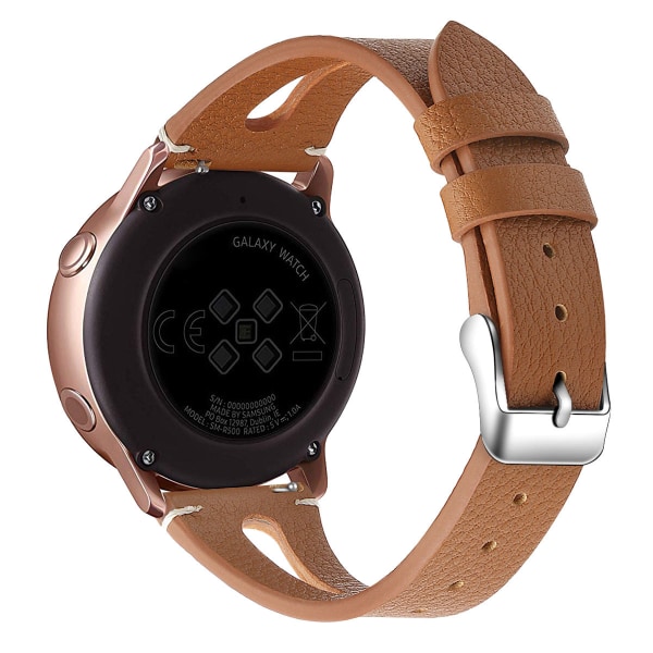 (brun)Lærrem kompatibel med Samsung Galaxy Watch 6/5/4/ Active 2 40mm 44mm Kvinner, brown
