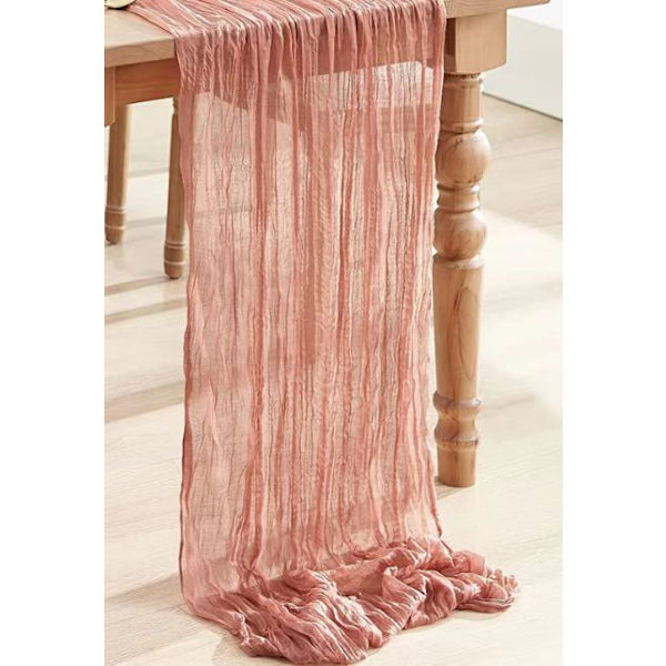 Høst Thanksgiving Bordløper Ostestoff Bordløper Dusty Pink 90x300cm Boho Rustikk Gauze Bordløper til Bryllup