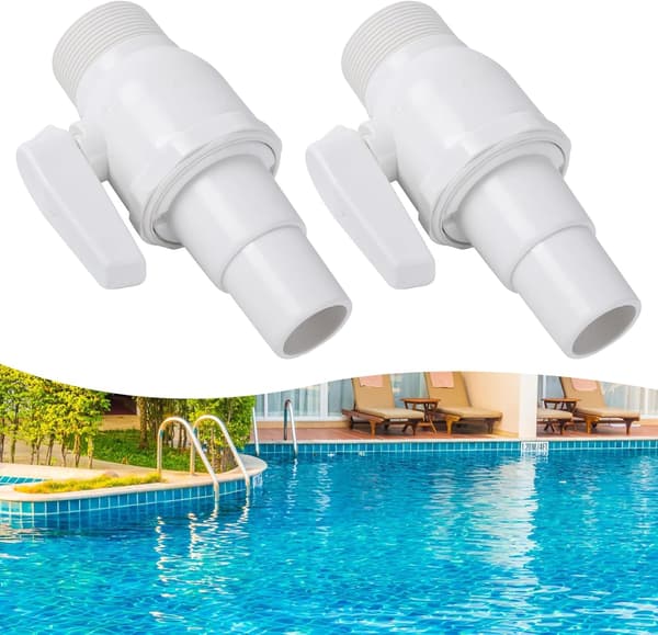 Poolavstängningsventil, 2 delar, Poolavstängningsventil, Poolventil, Pooltillbehör, Avstängningsventil för pooler, för Poolfilter SP0729
