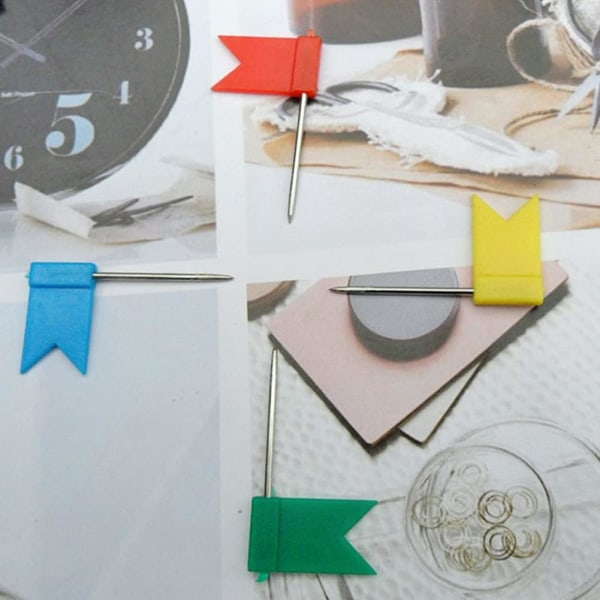 100 stk. flagpin, trykflag, flag trykpin, flag trykpin, markering