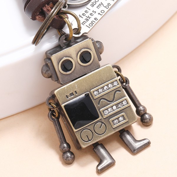 (C)Robot-avaimenperä Lahjat Naisille ja miehille Nahkaiset avaimenperät Home Car Doo