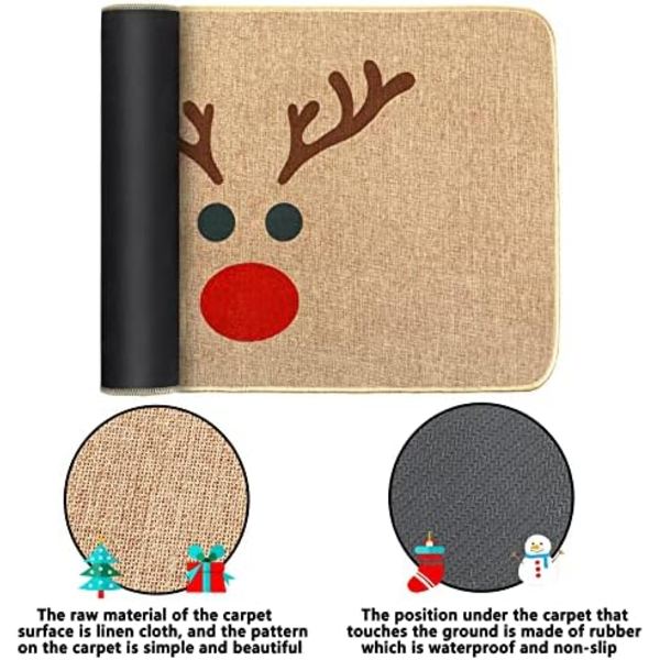 Jouluovimatto Xmas Tervetuloa Jouluovimatto Liukumaton ja Pestävä Talviovimatto Kumipinta Lumhiutaleet Ovimatto Matot