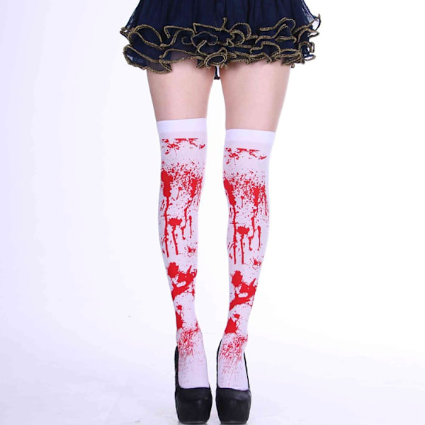 3 Par Halloween Blodiga Strumpor, Halloween Strumpor, Halloween Kostymer, Halloween Kostymer Kvinna 2024 (RedC, One Size)