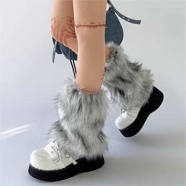 1 pakk Damer Fur Leg Warmer Vinter Fuzzy Lange Boots Mansjetter Deksel