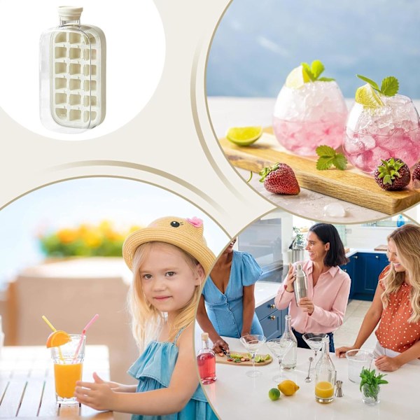 Piece Ice Bottle - 2 in 1 Jääkompressori | Kuutiopullo kannella | Jääpalamuotti mehulle, viinille ja bourbon-cocktaileille | Jäädytetty juomanvalmistustyökalu | To