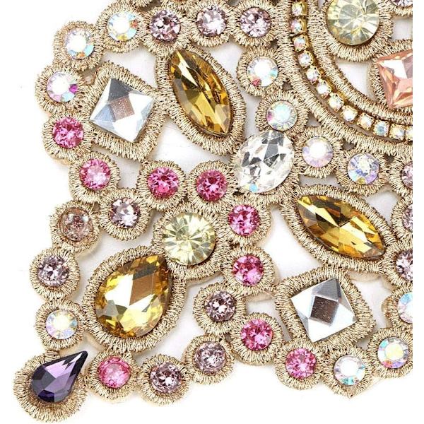 2 st Rhinestone Crystal Applique DIY Sy Faux Pärl Patch för Skor Väskor Hattar Kläder Smycken Tillbehör