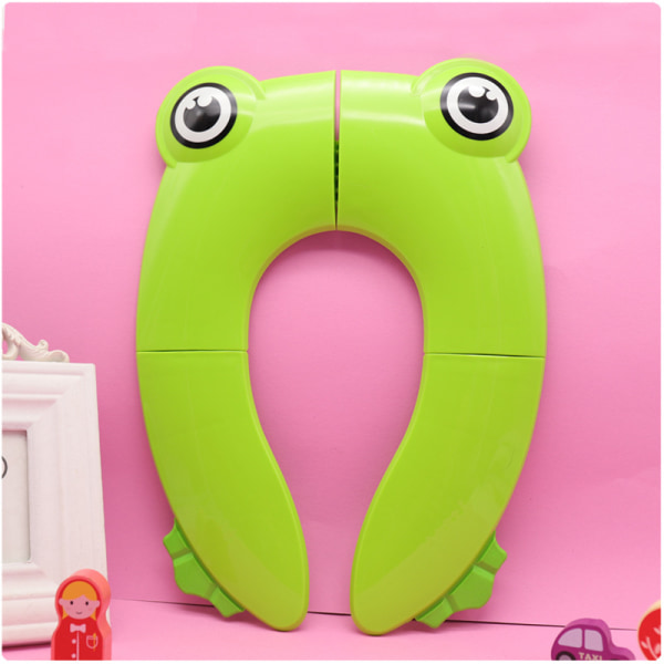 Bærbart toiletsæde til småbørnsrejser (Pink Frog) - Ikke-Sl