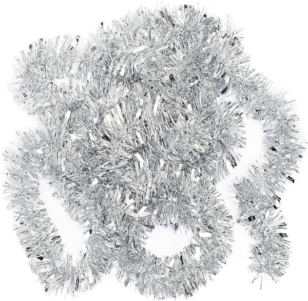 10 stk. Metal Tinsel Twist Girlande Sølv