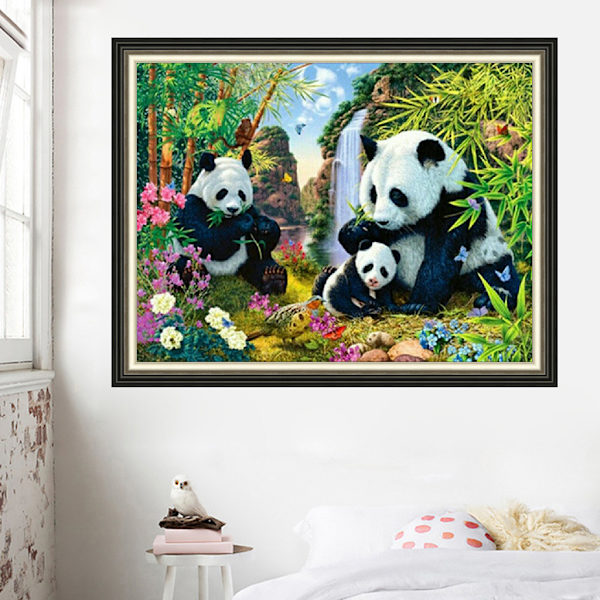 30 × 40 Virta Panda timanttimaalaus (30 * 40, 1 kpl) Timantti