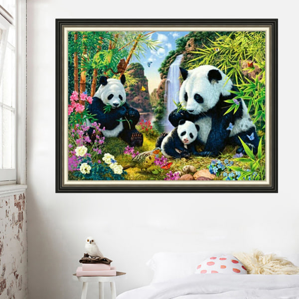 30 x 40 cm ,famille de pandas Diamond painting Broderie Diamant
