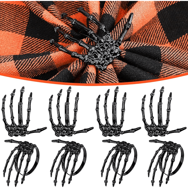 Halloween Servietringe Dekoration 8 stk Metalringe Holdere til Hjem Fødselsdagsfest Middagsbordets Favorer Forbrugsvarer Hallowe