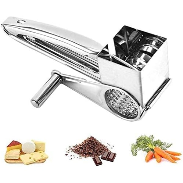 Rotary Osthyvel, Osthyvel i Stål, Trumhyvel för Kök, Mathyvel för Ost, Vitlök, Nötter, Ingefära, Morot