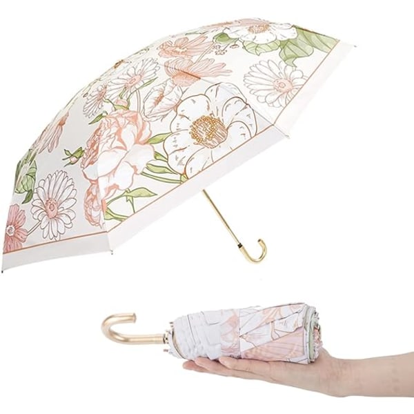 1 kompakt litet regn- och solparaply vindtätt starkt för kvinnor