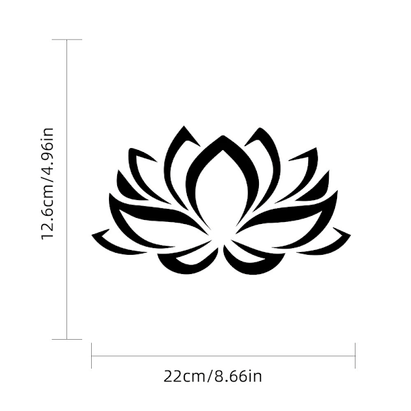 Sort Bilsticker - Vandlilje Lotusblomst - 220x126 mm - Bil - Glas - Laptop - Vindue