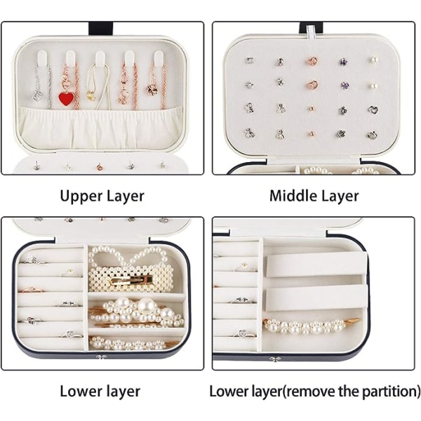16,5 x 11,5 x 5,5 cm smykkeskrin for kvinner, reisearrangør