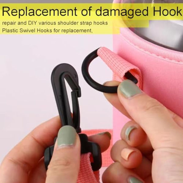 12 st Plast Swivel Snap Hook Clips för Väska, 1 tum Rotationsklämma Väska Remm Hårdvara för Väska Tillverkning Nylon Webbing Hoo