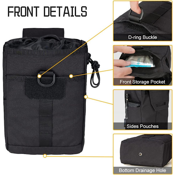 Taktisk Dump Pouch Dragsnöre Påsar för Taktisk Bälte Väst Ryggsäck Fällbar Utility Pouch