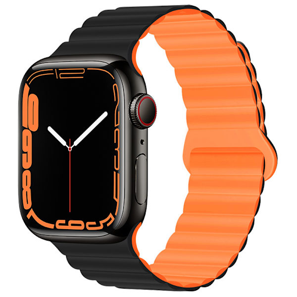 Noir Orange Kompatibel avec Armband Apple Watch 45mm 44mm 32mm