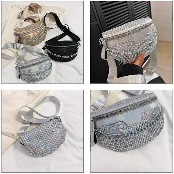 Rhinestone-rintakassi naisille, vyölaukut, crossbody-laukut