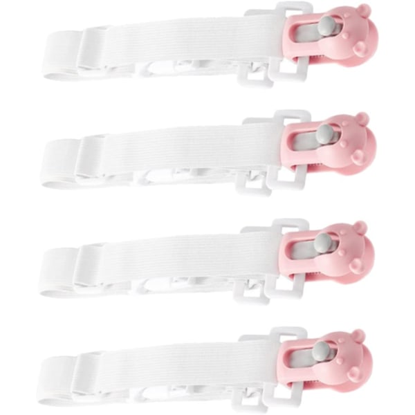 4 stk Dynetrekkholder Klemmer Dynetrekkholder Baby Sengelaken Justerbare Griper Lakenholder Stropper Sengbåndholder Fester Gripeklemmer
