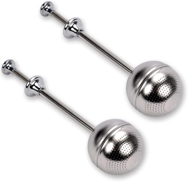 Langt Håndtag Te-kugle Rustfrit Stål, 2 stk. Premium Te-infusionsfilter til Løs Te, Genanvendelig Finmasket Te-interval Diffuser Si til Kop