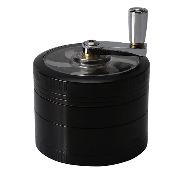 4-delt krank, 61 mm i diameter, original i robust zinkmetal, meget original krydderikværn med sin spatel