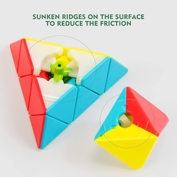 Speed Cube Pyramide, 3x3x3 Stickerløs Frostbelagt Trekant Puslespil