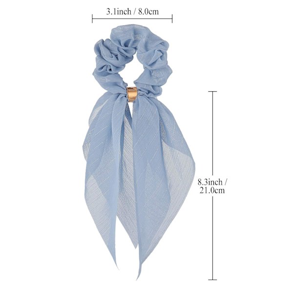 Hårbånd, Scrunchie Bow, 8 stk. Dobbeltlags Bow Scrunchies, Bløde Elegante Elastiske Hårbånd Hai