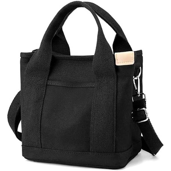 1 st handväska med dragkedja handväska dam canvas messenger bag axelväska axelväska h Black
