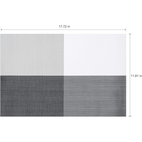Plassmatter Sett med 6 Vaskbare Innendørs/Utendørs Vinyl Plassmatter for Spisebord Holdbare Sklisikre Varmebestandige PVC-vev T