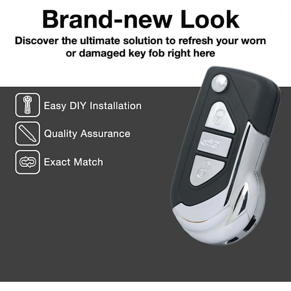 VA2-bladersättning nyckelskal kompatibel med CITROEN DS3 C3 Keyless Entry Remote Flip Ke 3 Button