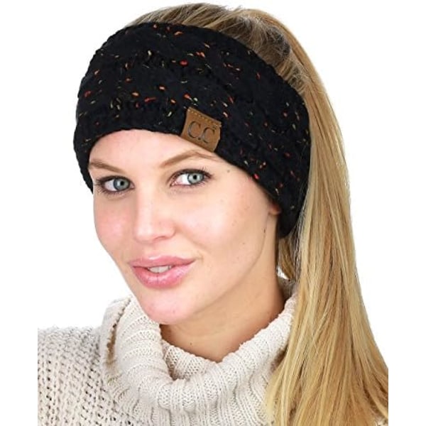 Soft Stretch Winter Warm Cable Knit Fuzzy Lined Ear Warmer Headband