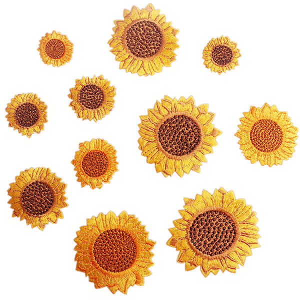 Solsikkeblomst brodert lapp