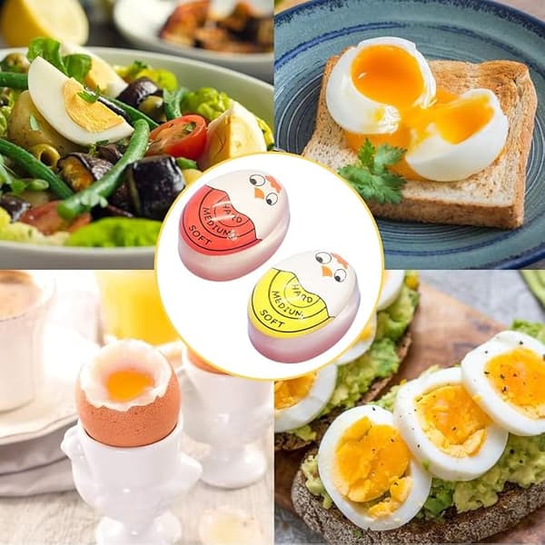 2 stk. Egg Timer for Koking (Hard/Medium/Myk), Egg Timer, for Hjem, Skole, Restaurant