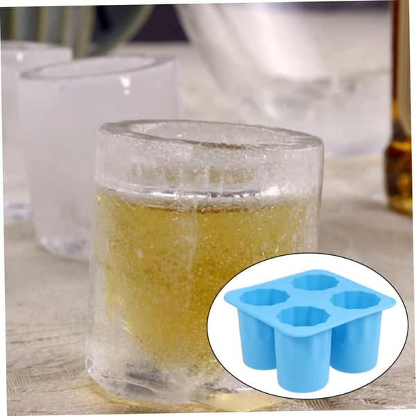 Blå 2-pack Silikon Iskubform Koppform Flexibel och Bekväm för Pudding och Gelé