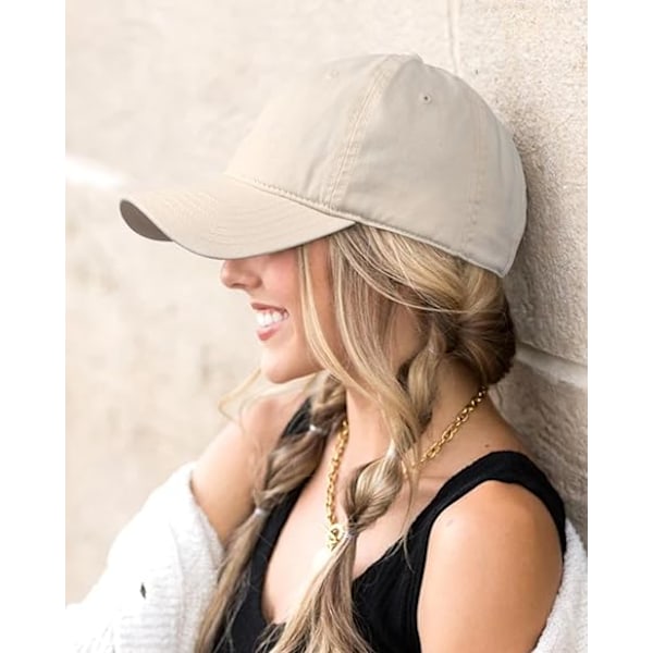1 stk Unisex Vintage Vasket Ustrukturert Baseball Cap Vasket Bomull Myk Lue Justerbar Uni Off-White
